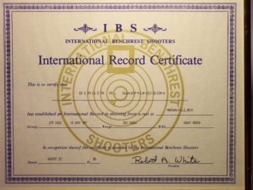 World Record Certificate Smallest Group at 200 yards World Record Certificate Smallest Group at 200 yards